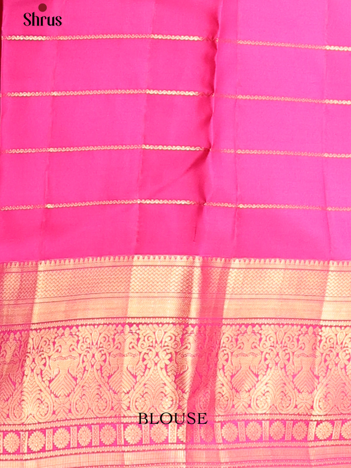 Radiant Orange Kanchipuram silk Saree with zari stripes ,brocade pallu - Shop on Shrus.com