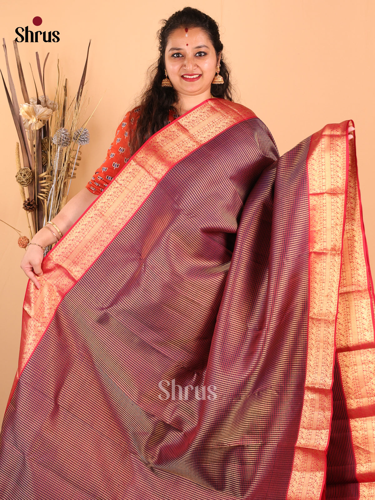 DDS17040 - Kanchipuram silk Saree - Shop on Shrus.com