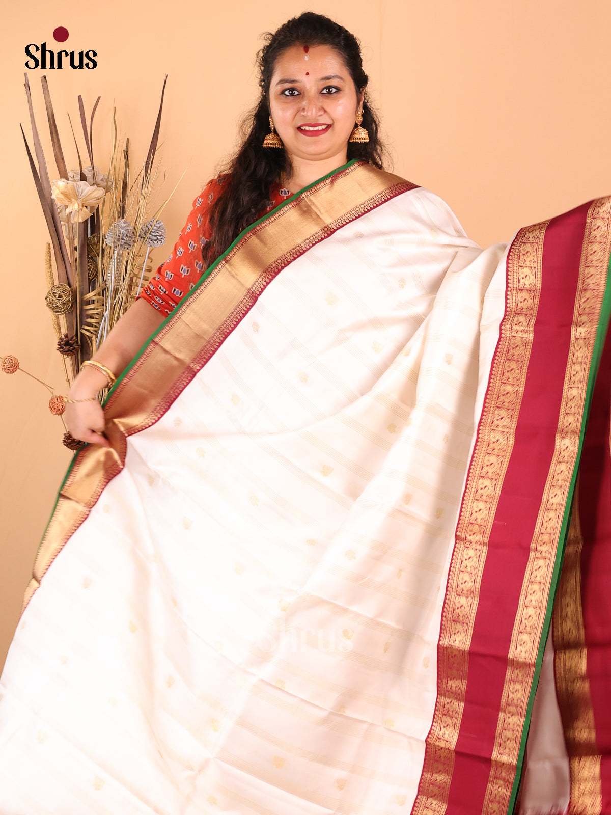 DDS17041 - Kanchipuram silk Saree - Shop on Shrus.com