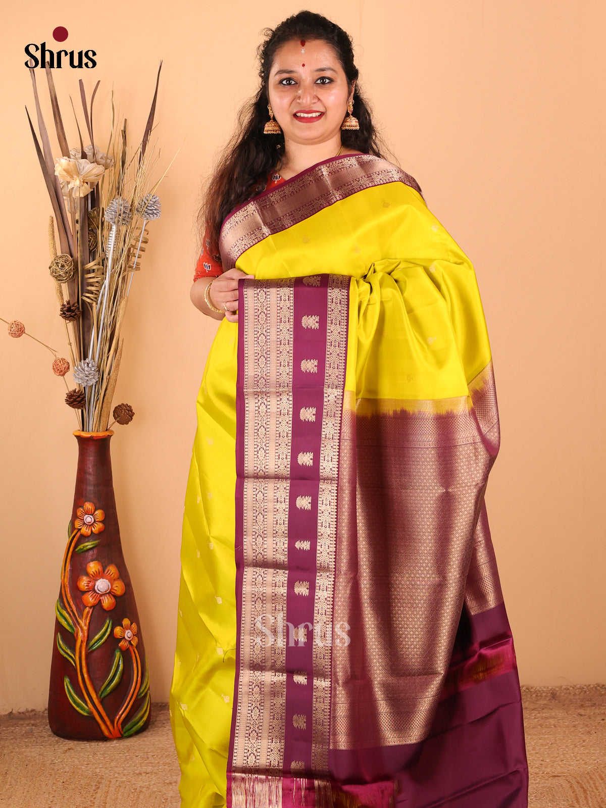 DDS17051 - Kanchipuram silk Saree - Shop on Shrus.com