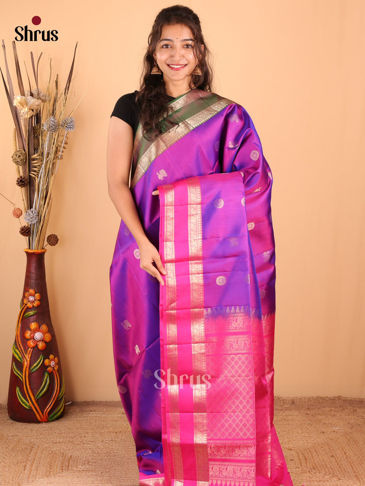 DDS18010 - Soft Silk Saree - Shop on Shrus.com