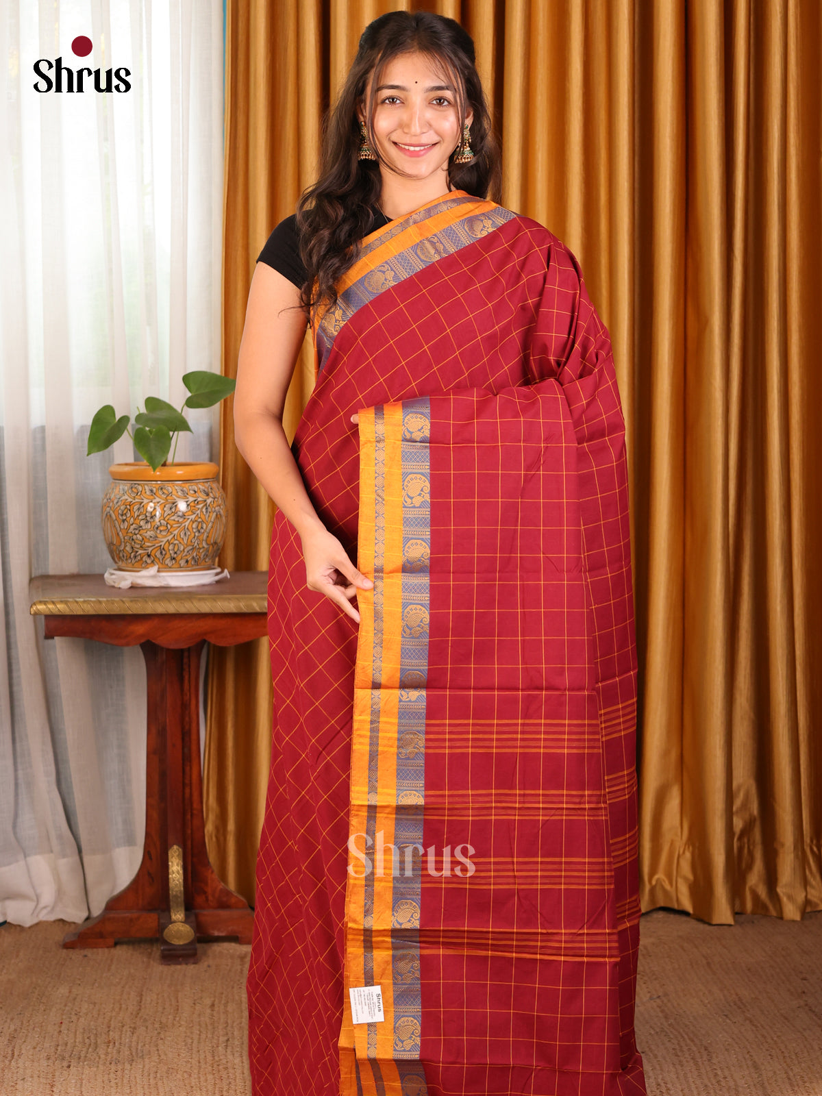 DDS18132 - Chettinad Cotton Saree - Shop on Shrus.com