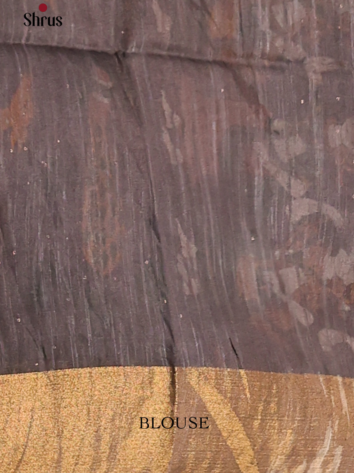 Brick with Black- Printed Tussar Saree - Shop on Shrus.com