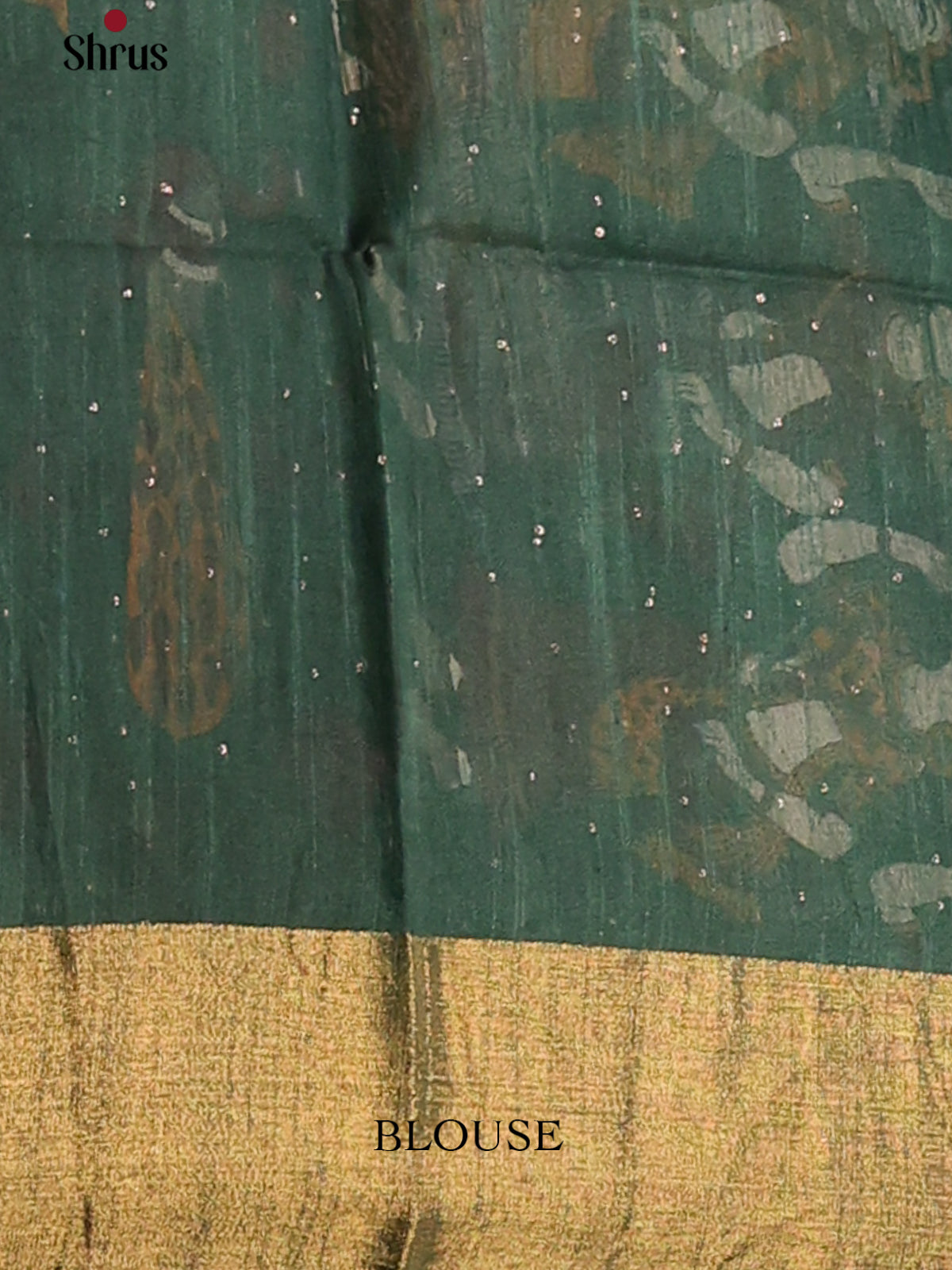 Orange with Green - Printed Tussar Saree - Shop on Shrus.com