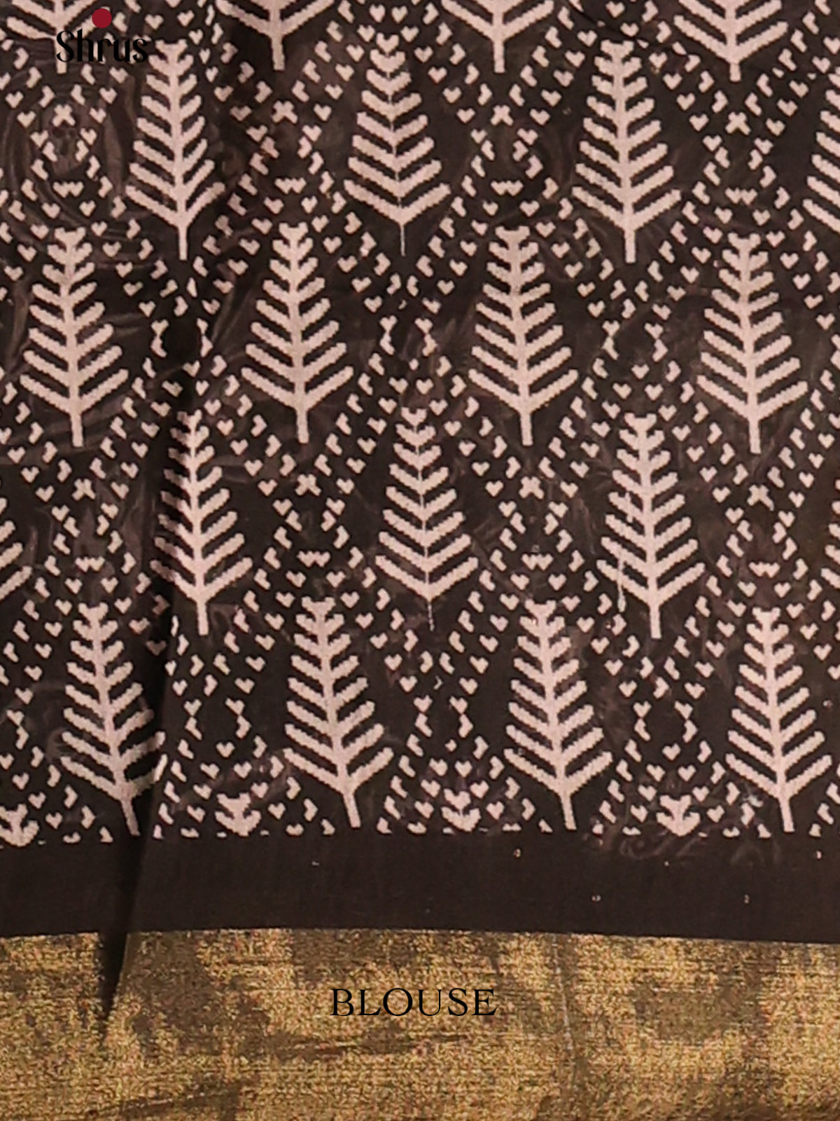 Jamun with Black - Printed Tussar Saree - Shop on Shrus.com