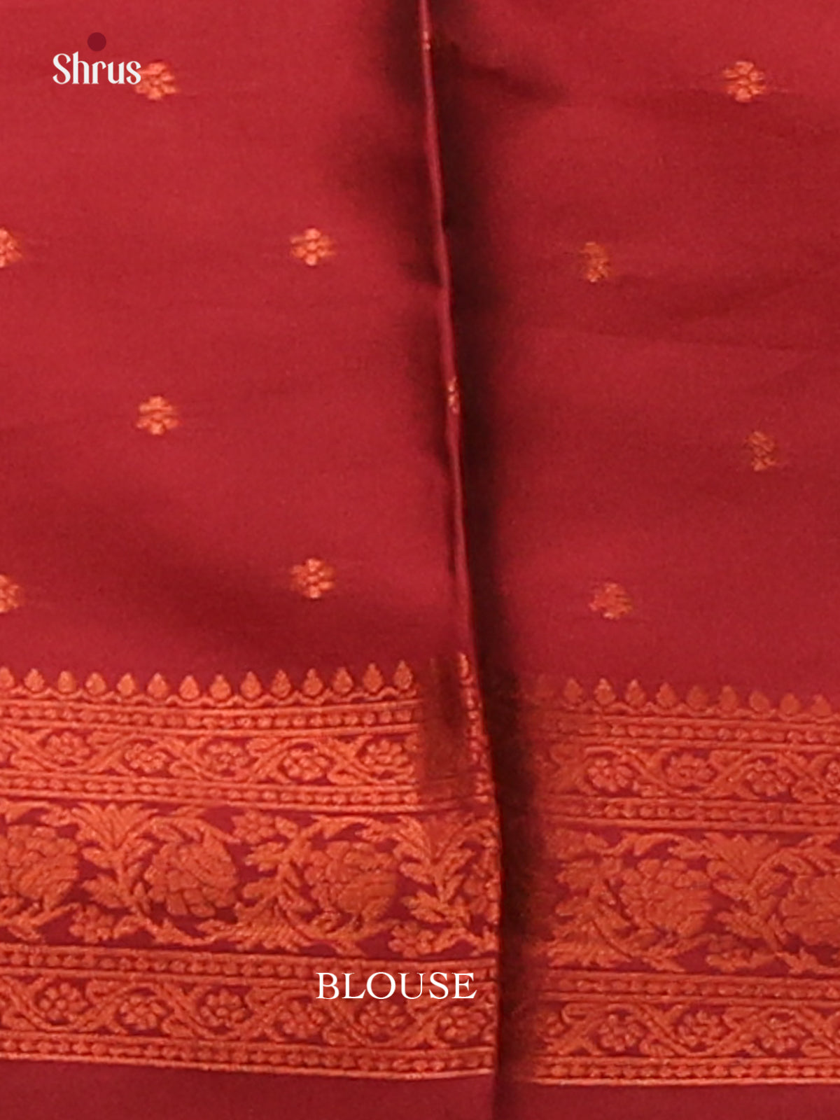 Mustardy Green with Maroon- Semisoft silk Saree - Shop on Shrus.com