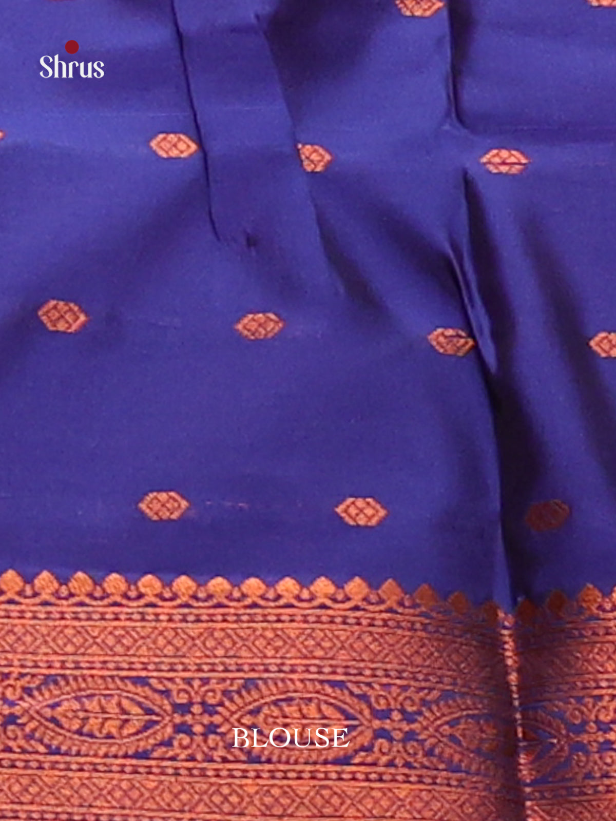 Elegant Maroon borderless Semisoft silk Saree with zari woven floral motifs , blue brocade pallu - Shop on Shrus.com