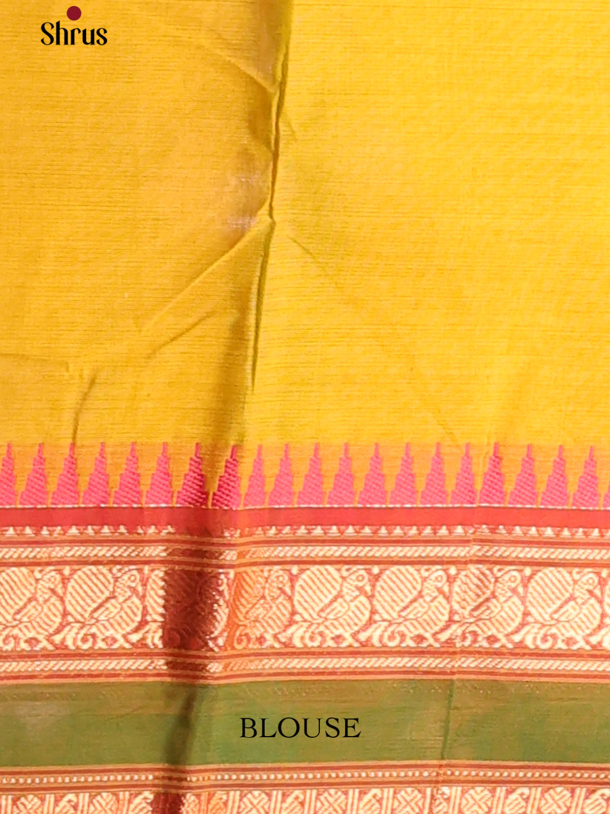 Mustard with Pink - Chettinad Cotton Saree - Shop on Shrus.com