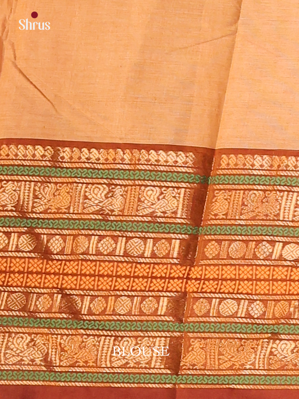 Biscuit with Brown - Chettinad Cotton Saree - Shop on Shrus.com