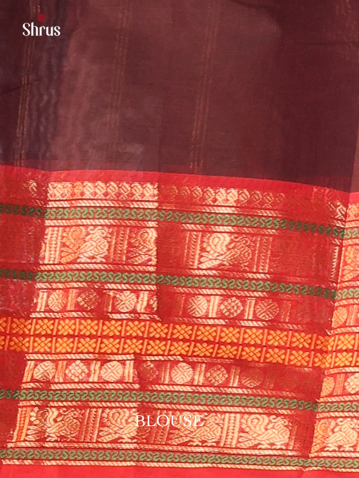 Brown with Red - Chettinad Cotton Saree - Shop on Shrus.com