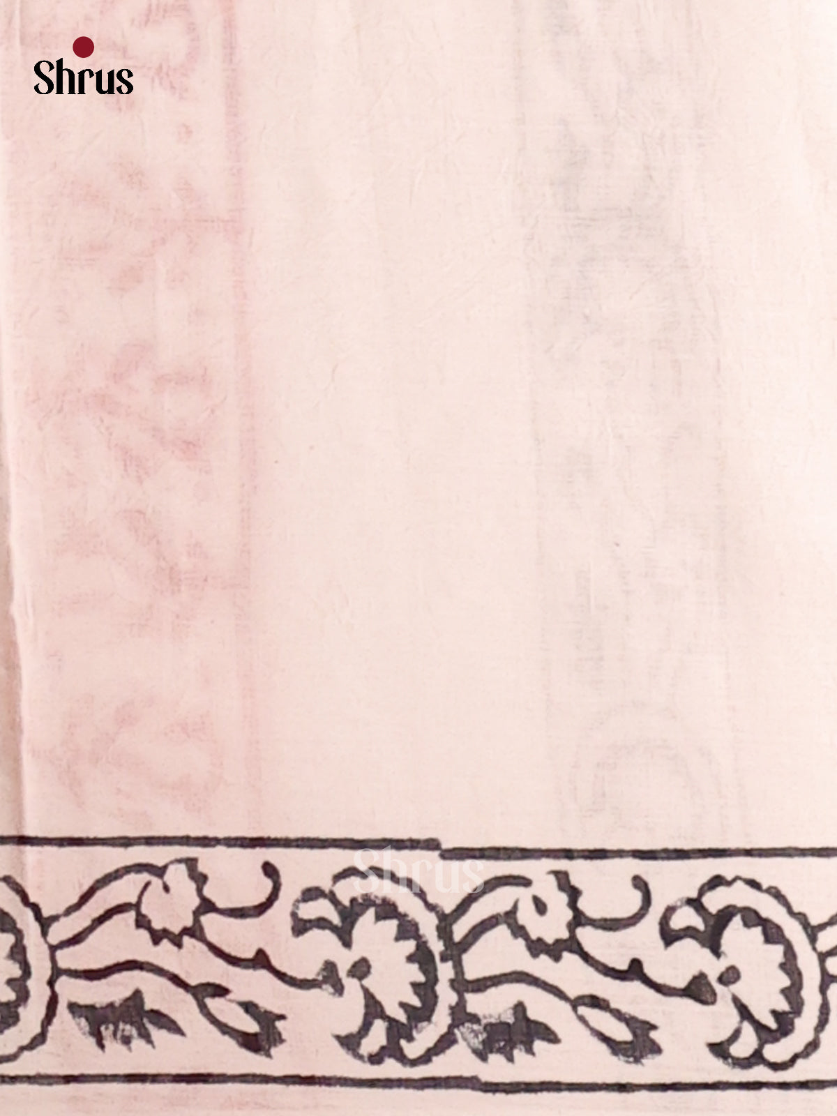 Cream & Black- Jaipur cotton Saree - Shop on Shrus.com