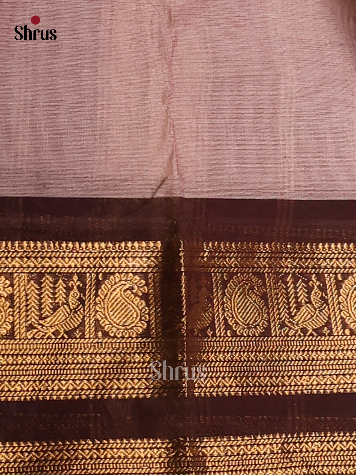 Mild Lavender with Brown - Chettinad Cotton Saree - Shop on Shrus.com
