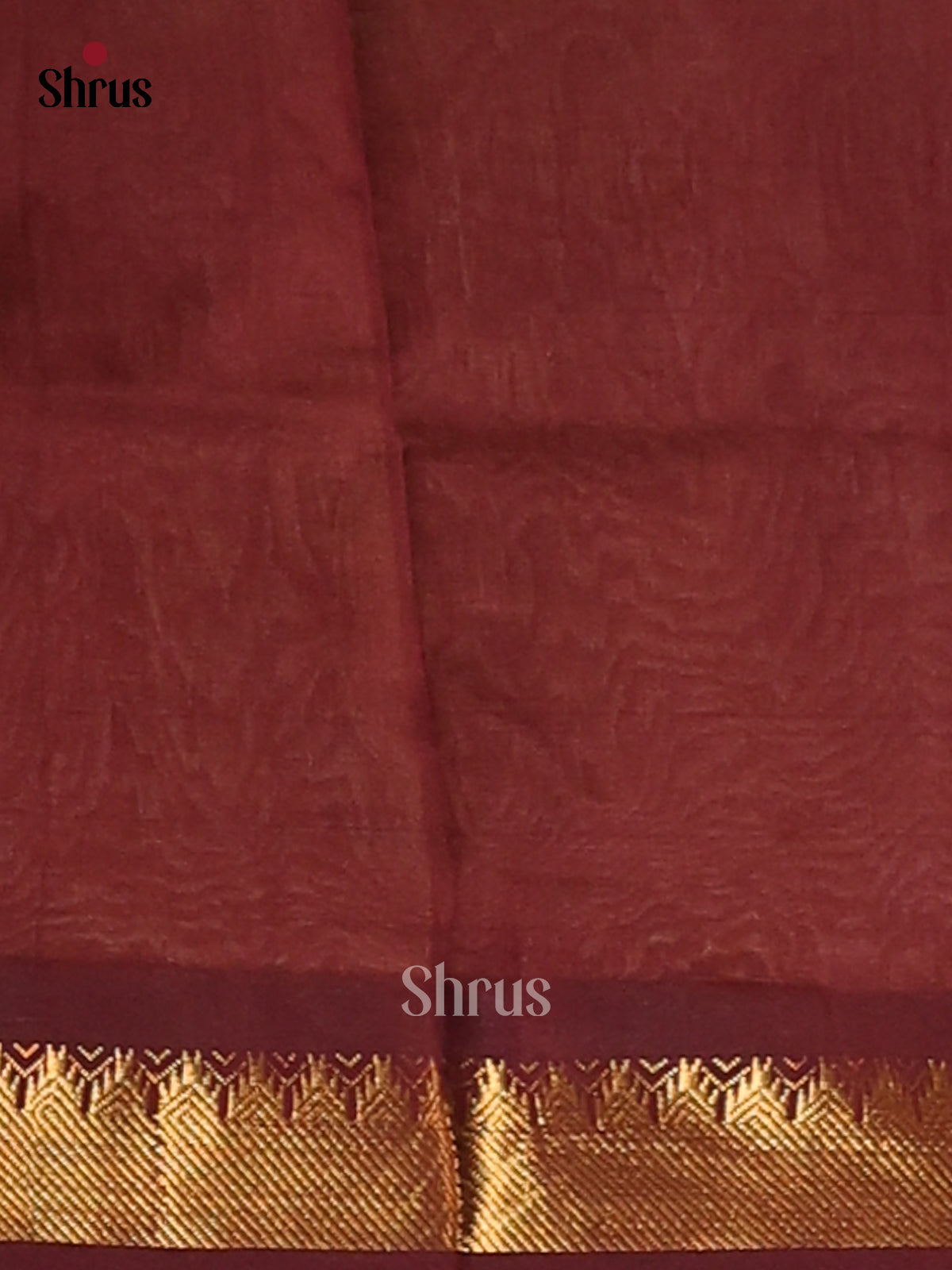 Peach with Arakku Maroon- Silkcotton-halfpure Saree - Shop on Shrus.com