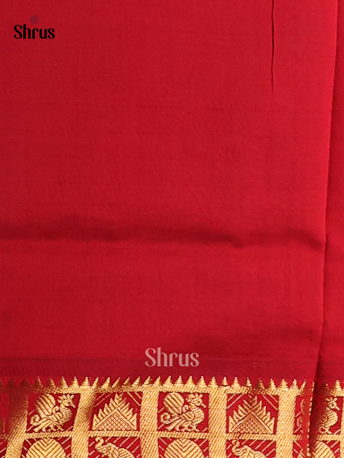 Green with Red- Silkcotton-halfpure Saree - Shop on Shrus.com