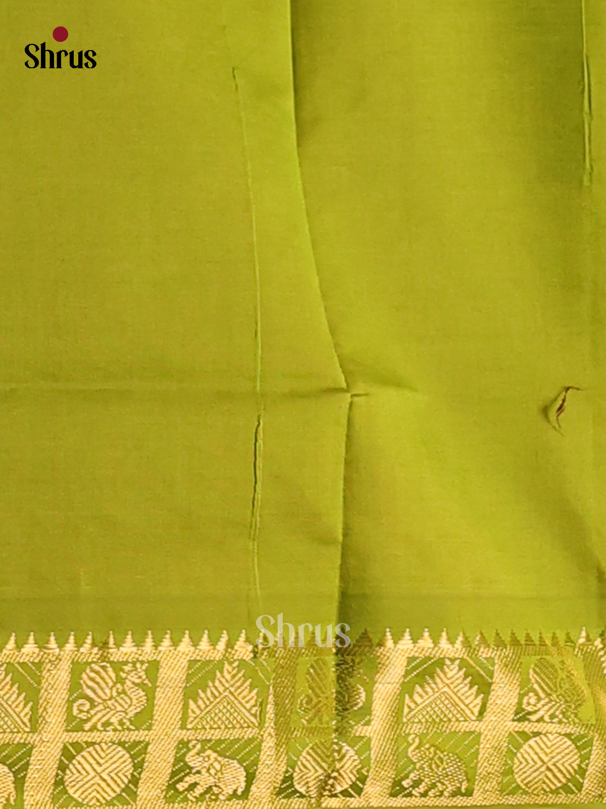 Red with Green - Silkcotton-halfpure Saree - Shop on Shrus.com