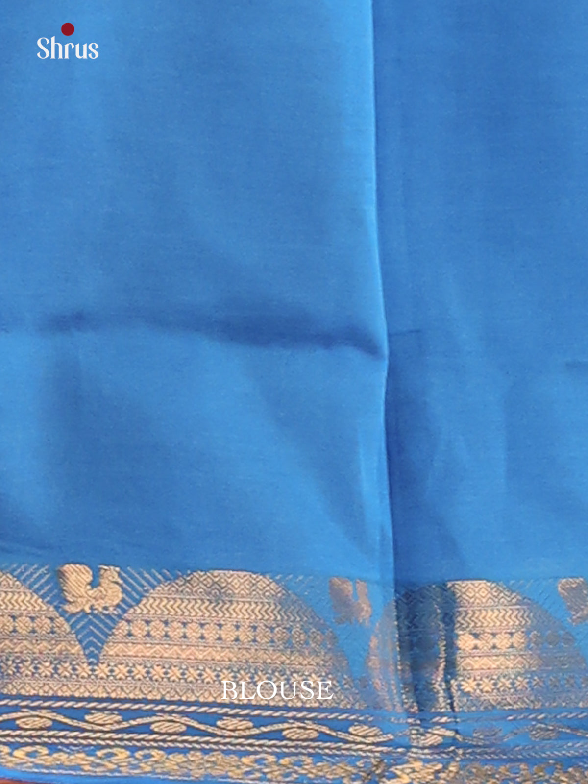 Brown with Blue- Silkcotton-halfpure Saree - Shop on Shrus.com