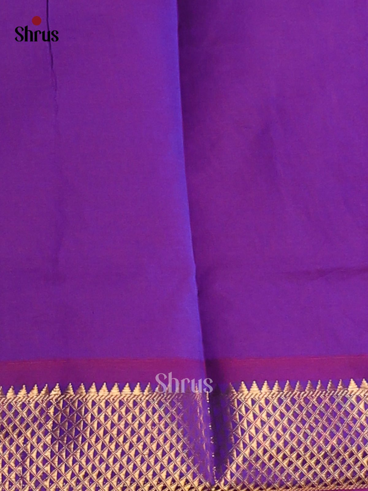 Red with Violet- Silkcotton-halfpure Saree - Shop on Shrus.com
