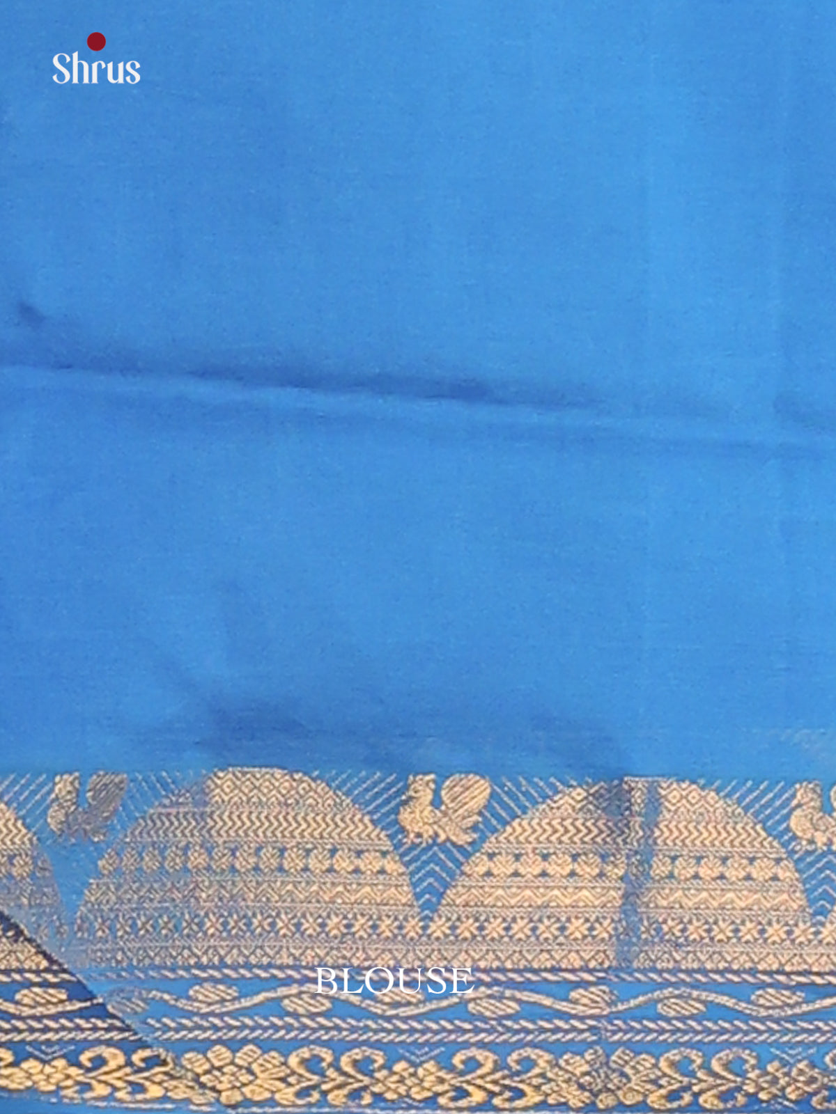 Blue with Teal- Silkcotton-halfpure Saree - Shop on Shrus.com