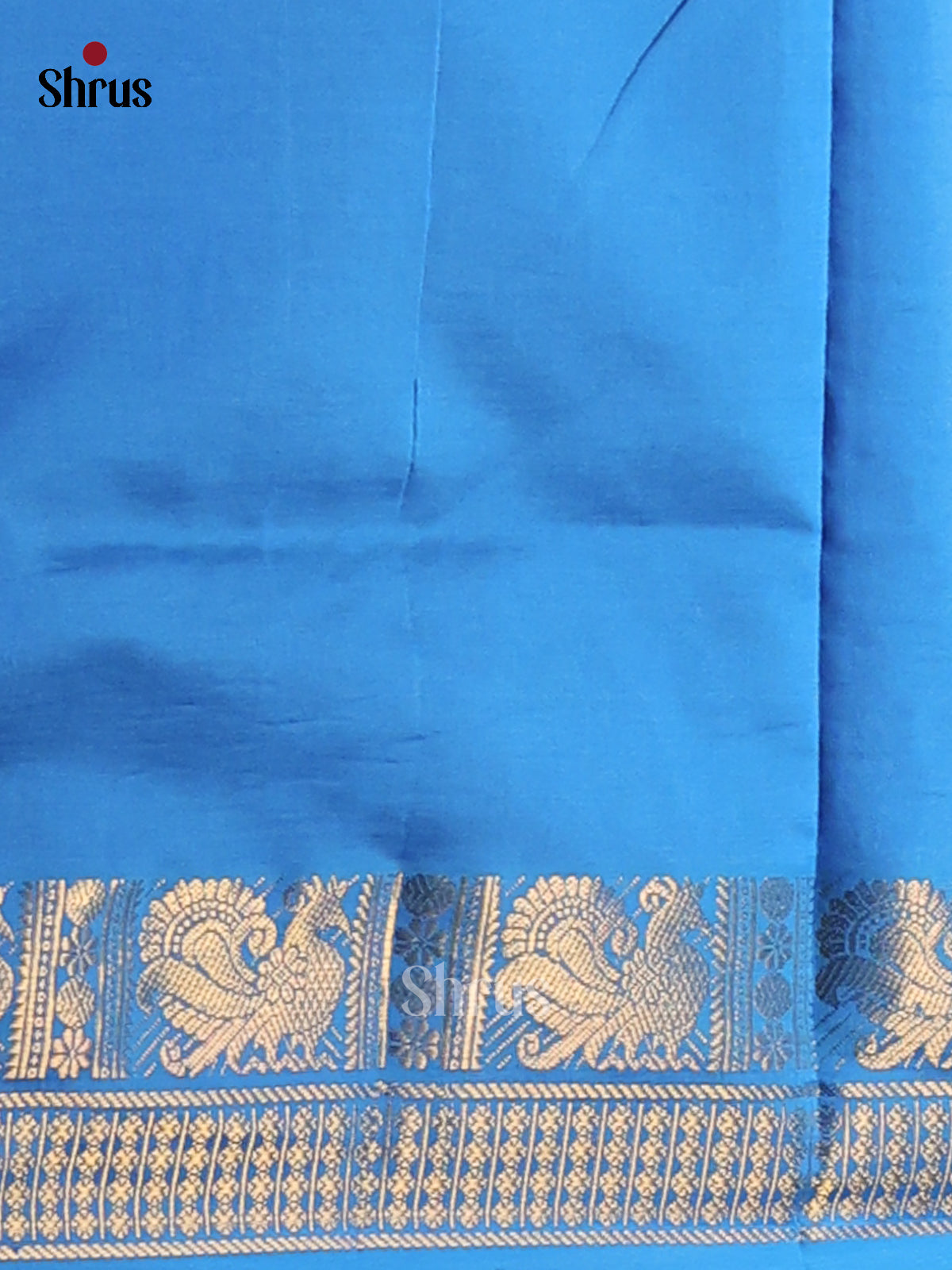 Dark Purple with Blue- Silkcotton-halfpure Saree - Shop on Shrus.com