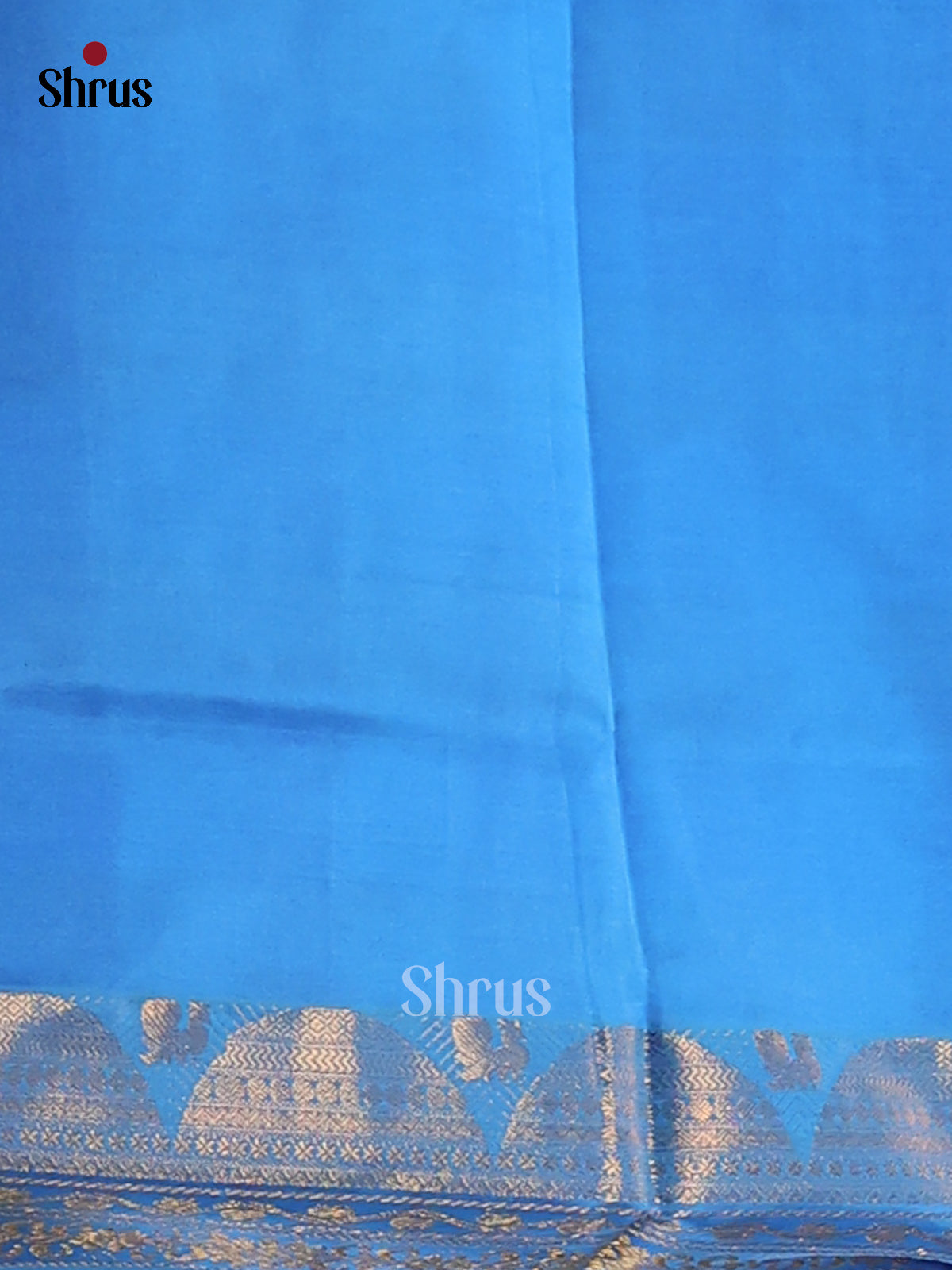 Teal & Blue- Silkcotton-halfpure Saree - Shop on Shrus.com