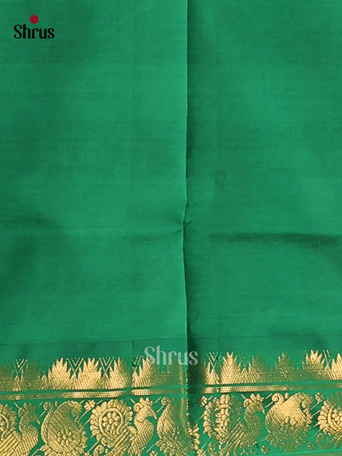 Red with Green- Silkcotton-halfpure Saree - Shop on Shrus.com