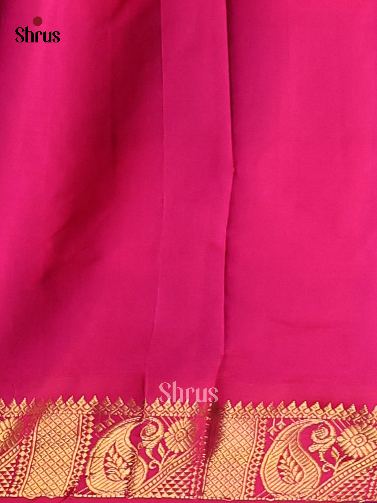 Pink & Blue- Silkcotton-halfpure Saree - Shop on Shrus.com