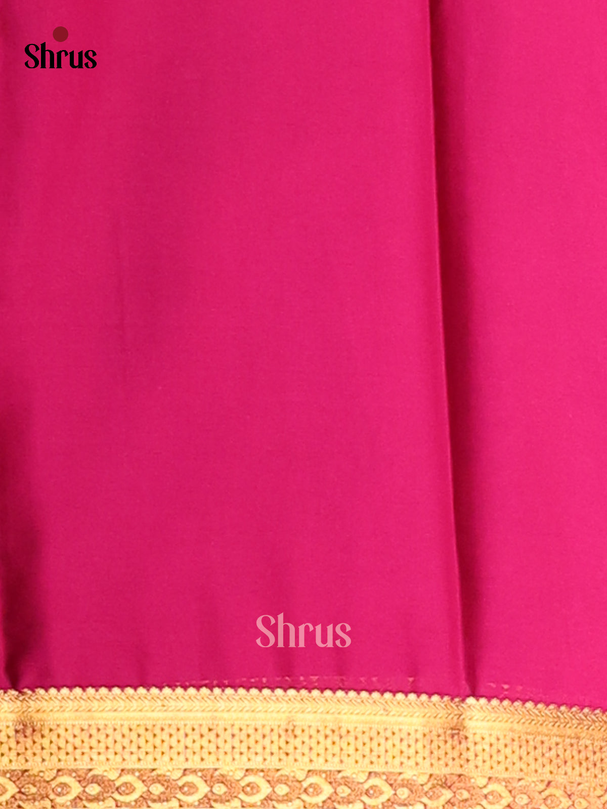 Dark Green with Pink - Semi Mysoresilk Saree - Shop on Shrus.com