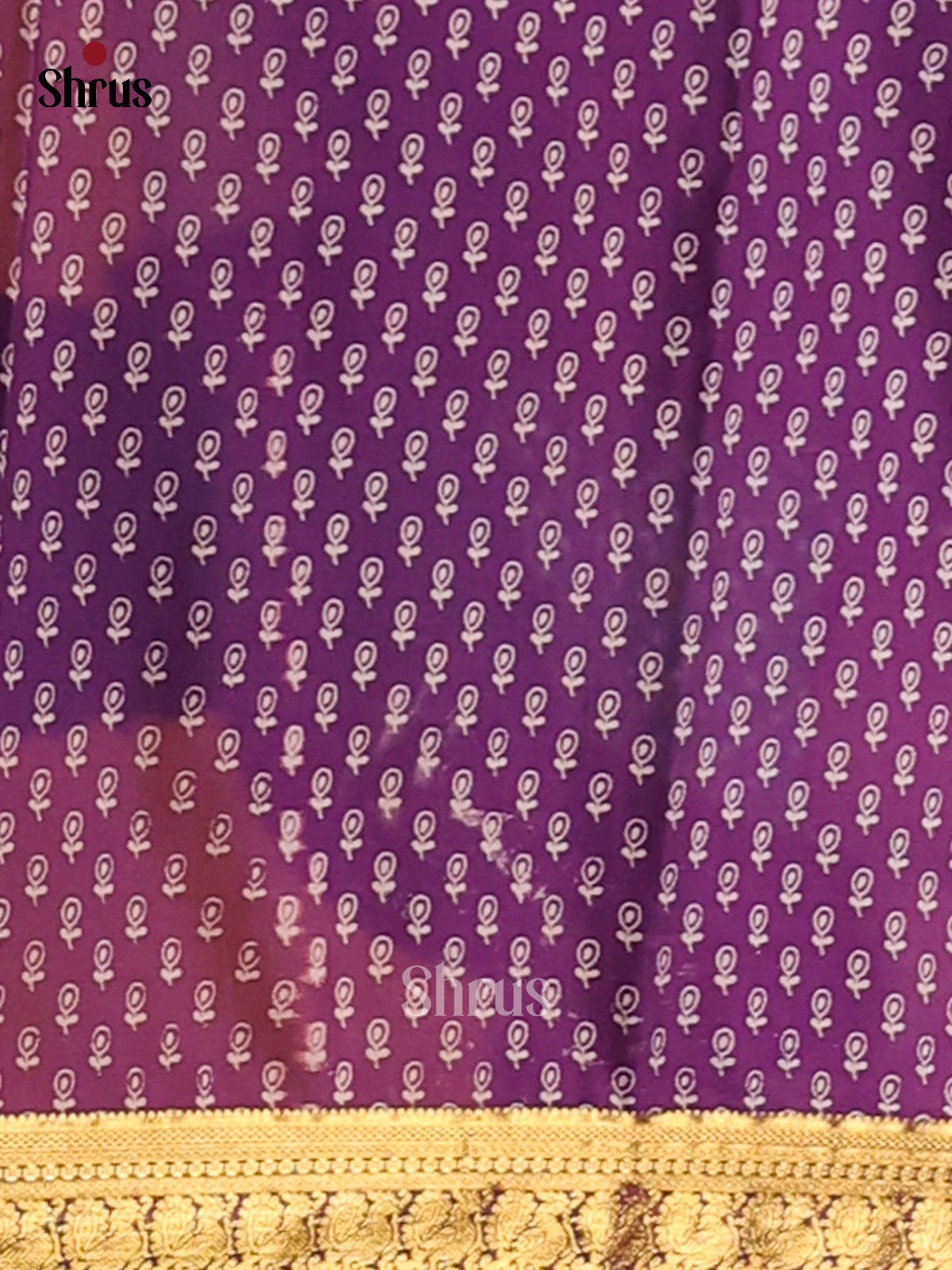 Pink with Violet - Semi Mysoresilk Saree - Shop on Shrus.com