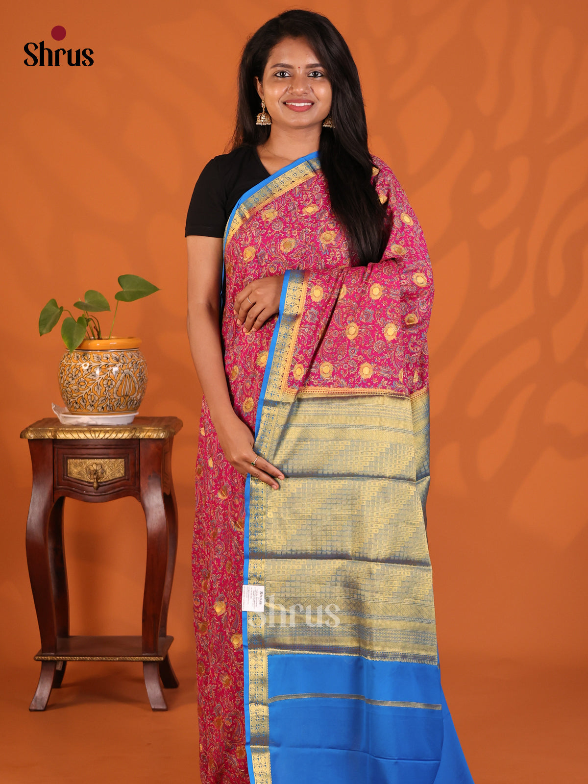 DES06211- Semi Mysoresilk Saree - Shop on Shrus.com