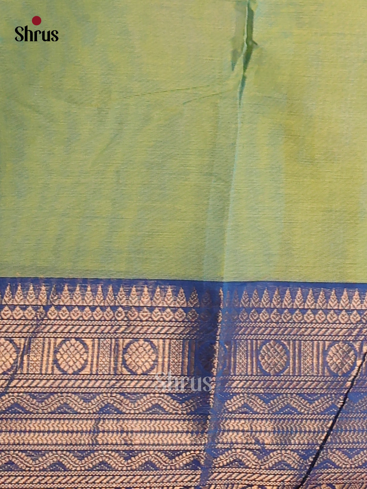 Pista Green with Blue- Chettinad Cotton Saree - Shop on Shrus.com