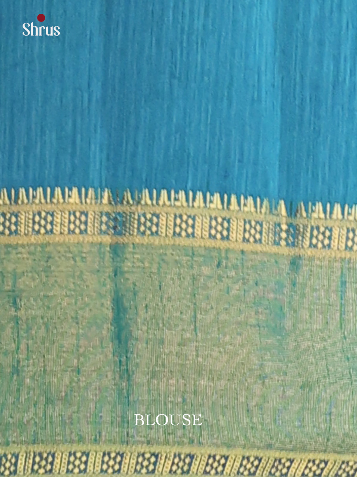 Blue with Teal  - Semi Patola Saree - Shop on Shrus.com