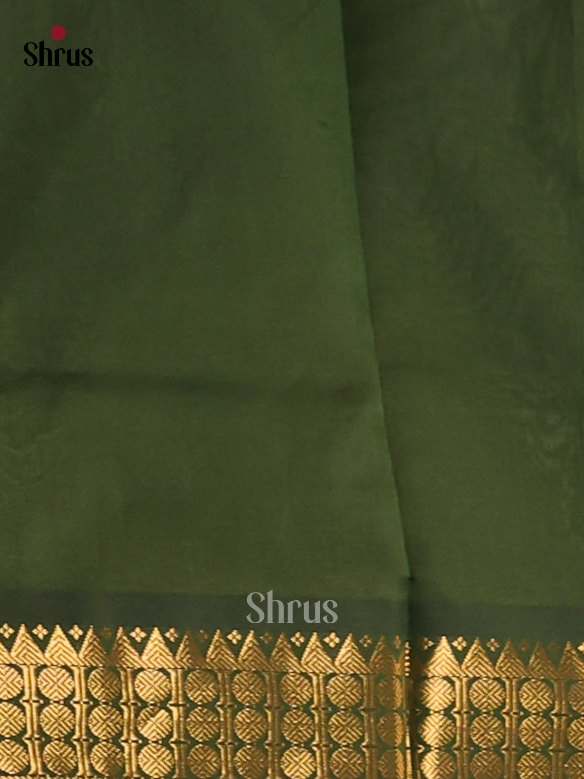Sandal with Green- Silkcotton-halfpure Saree - Shop on Shrus.com