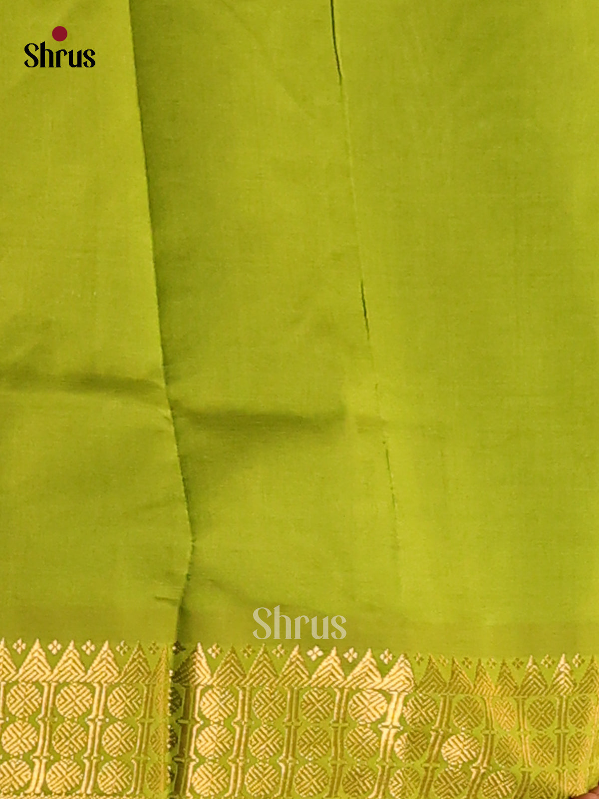 Dark Green with Green -  Silkcotton-halfpure Saree - Shop on Shrus.com