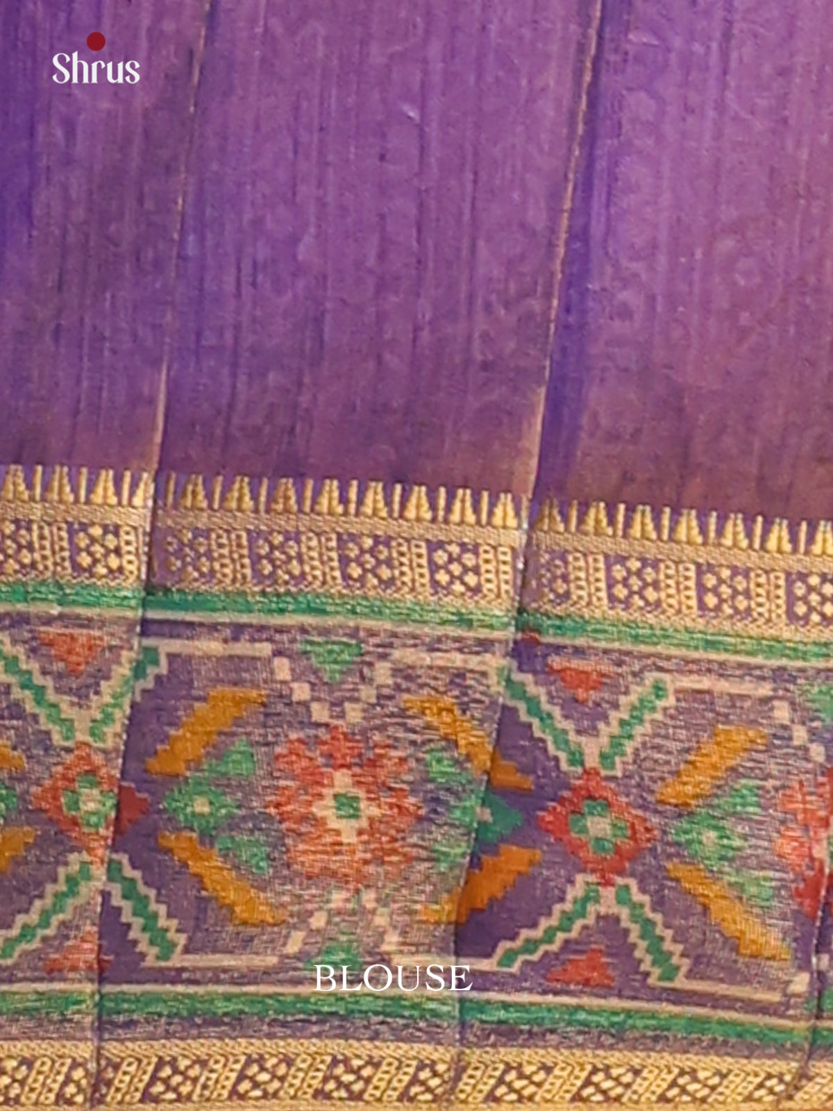 Rust with Purple- Semi Patola Saree - Shop on Shrus.com