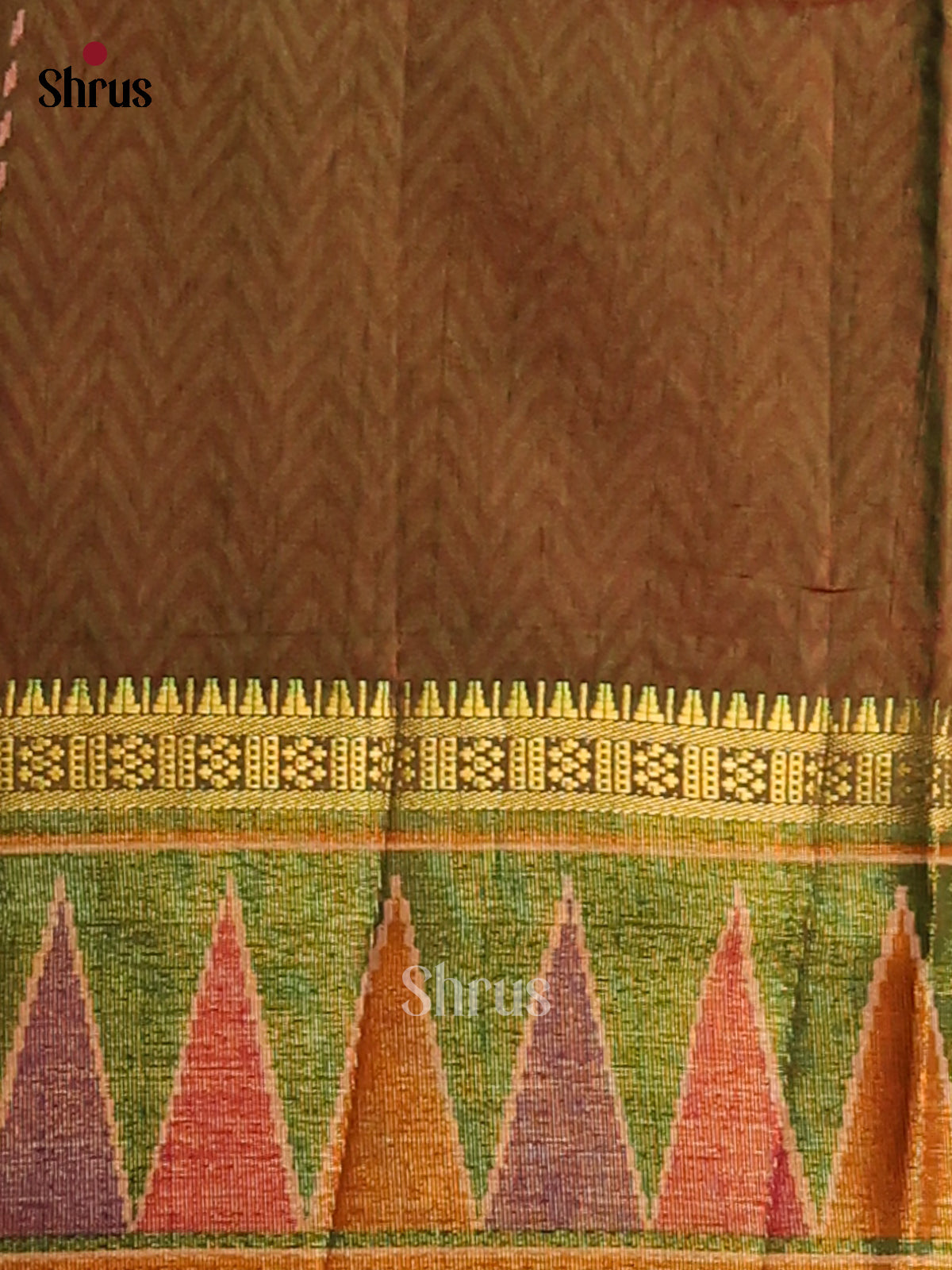 Purple with Green- Semi Patola Saree - Shop on Shrus.com