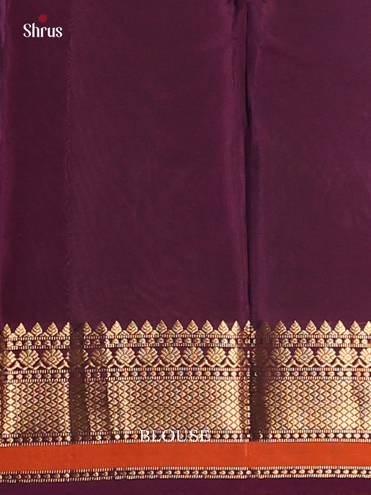 Beautiful Black Softsilk-halfpure Saree with gold zari buttas,violet zari brocade - Shop on Shrus.com