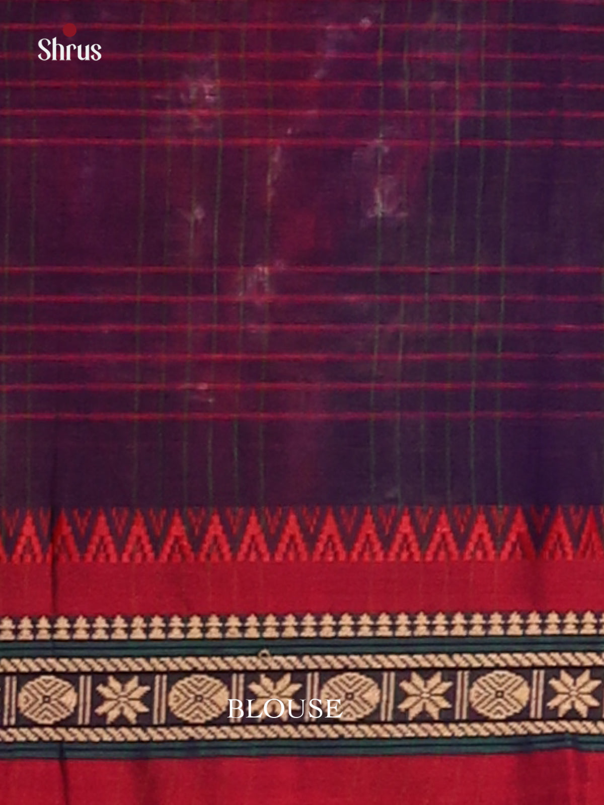 Blue with Red- Narayanpet Cotton Saree - Shop on Shrus.com