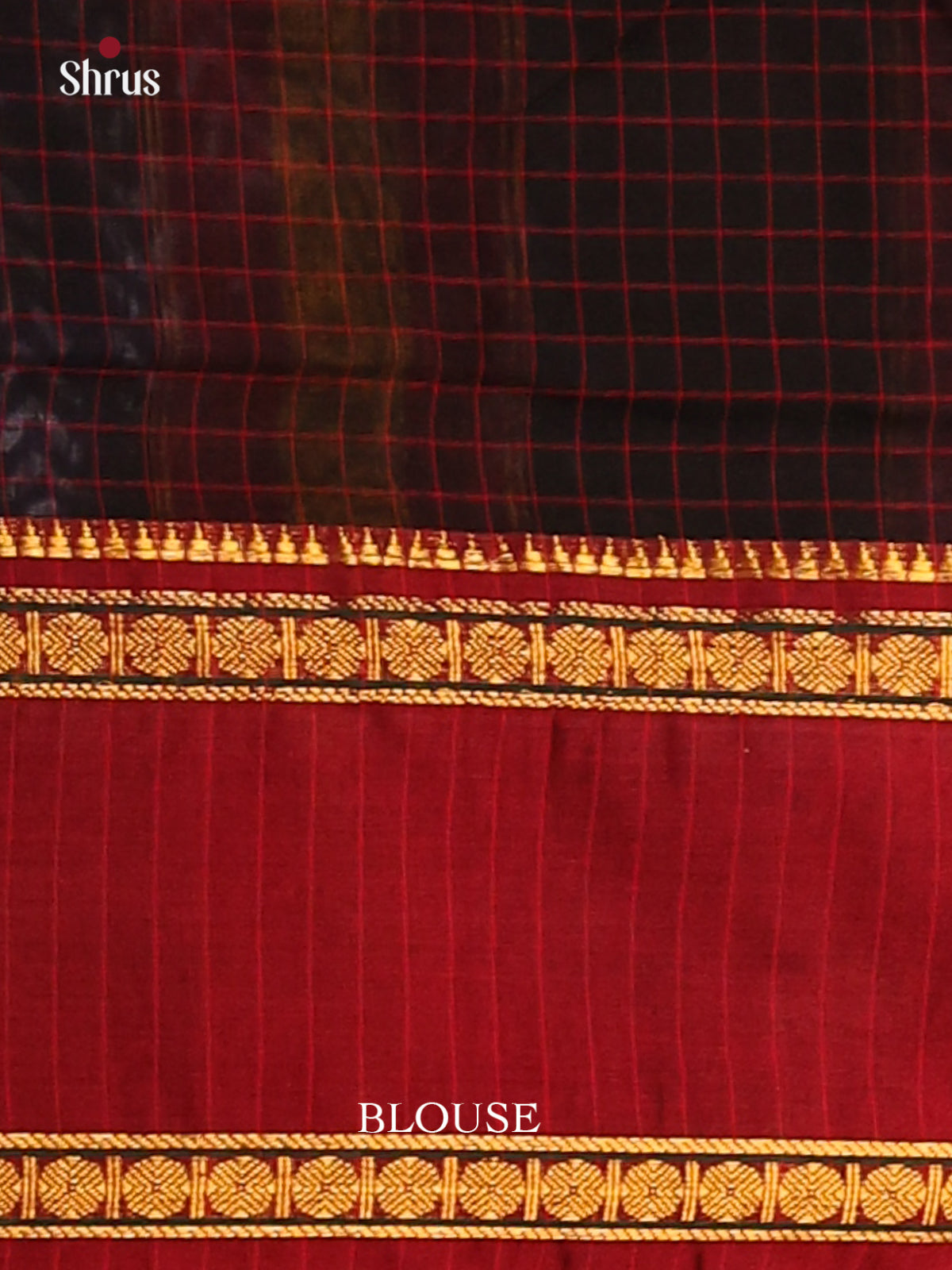 Black with Red- Narayanpet Cotton Saree - Shop on Shrus.com