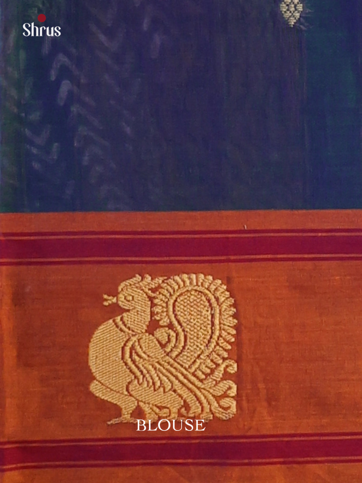 Blue with Orange- Narayanpet Cotton Saree - Shop on Shrus.com