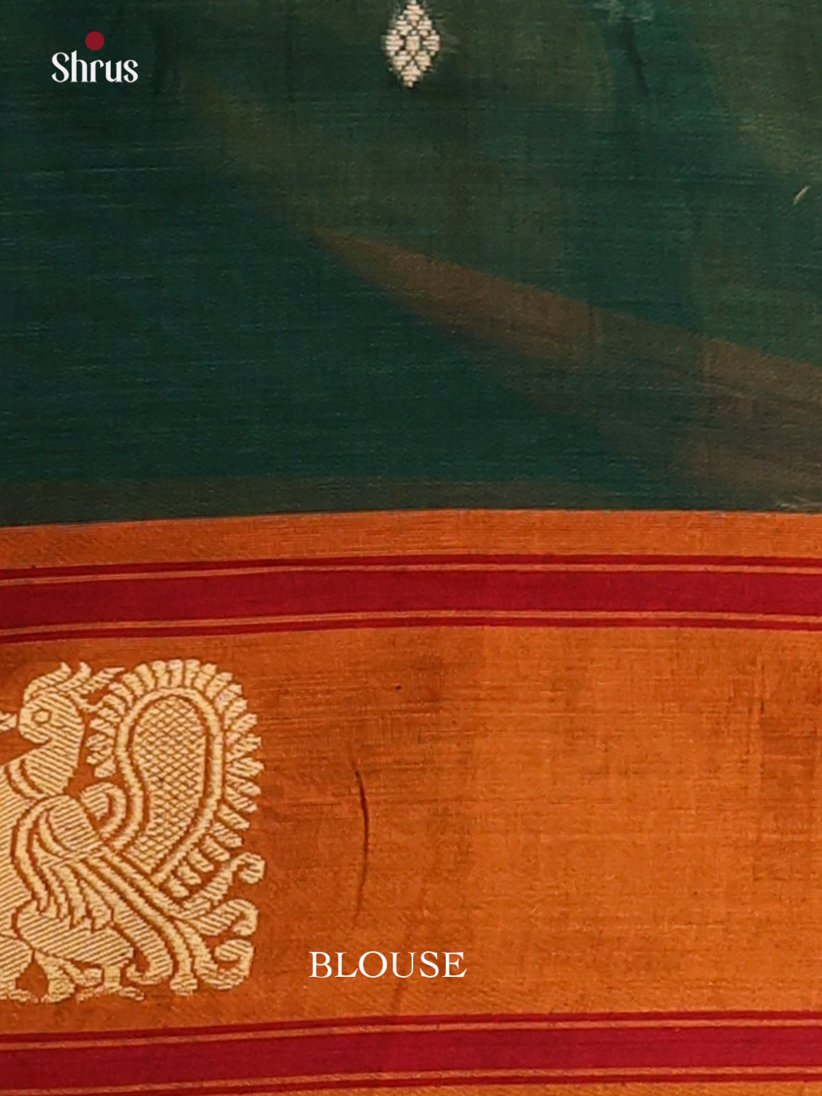 Green with Orange - Narayanpet Cotton Saree - Shop on Shrus.com