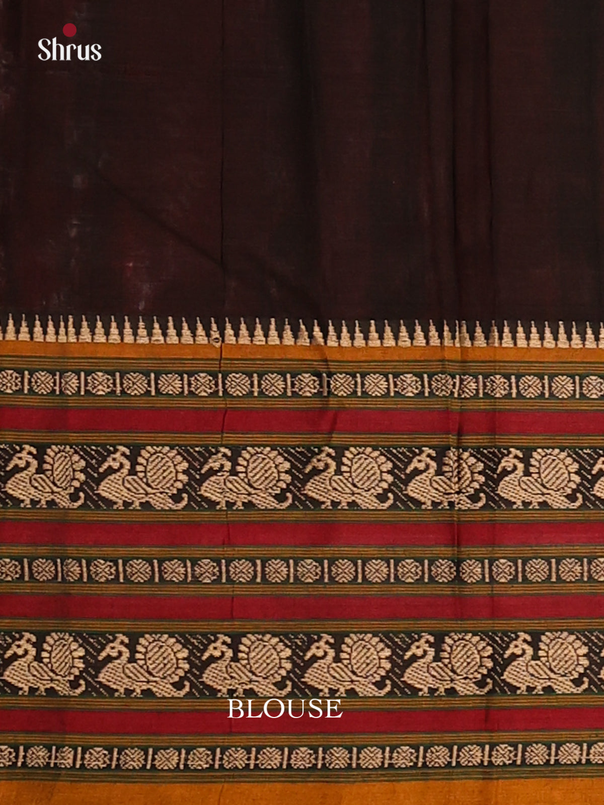 Black with Mustard - Narayanpet Cotton Saree - Shop on Shrus.com