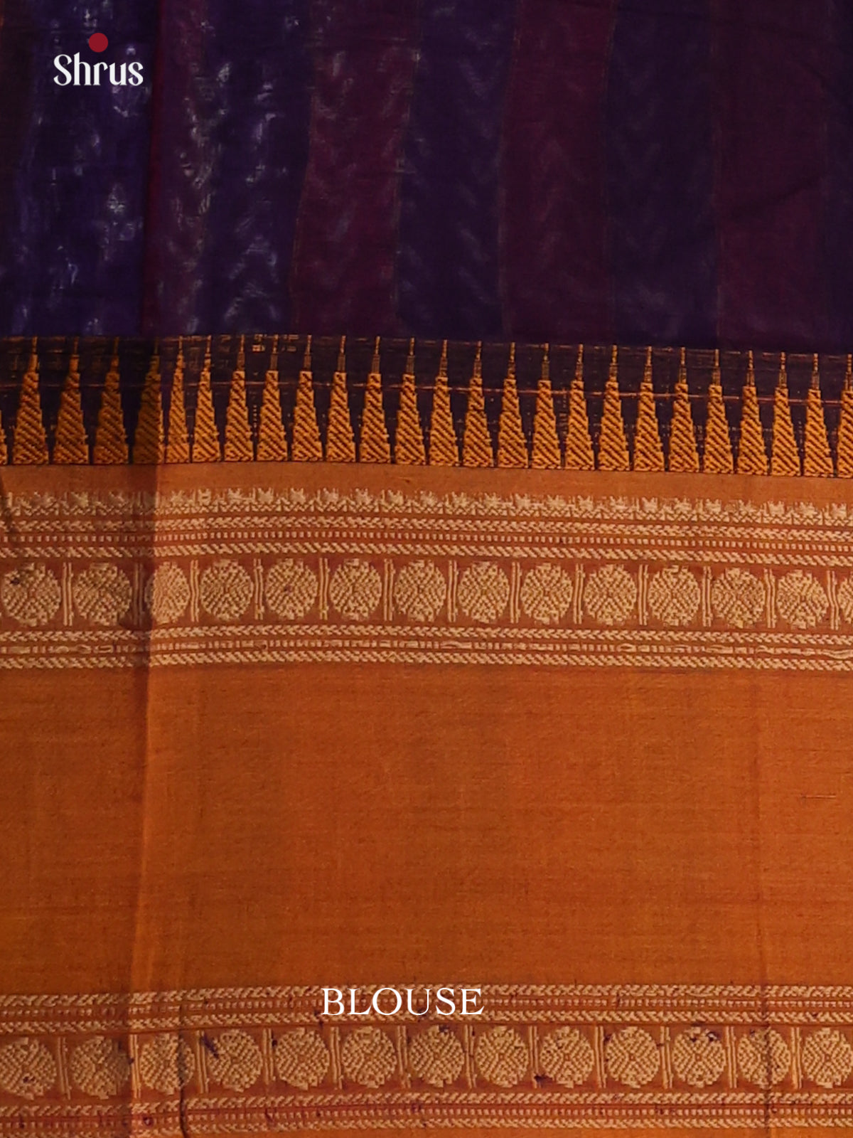 Violet & Orange - Narayanpet Cotton Saree - Shop on Shrus.com