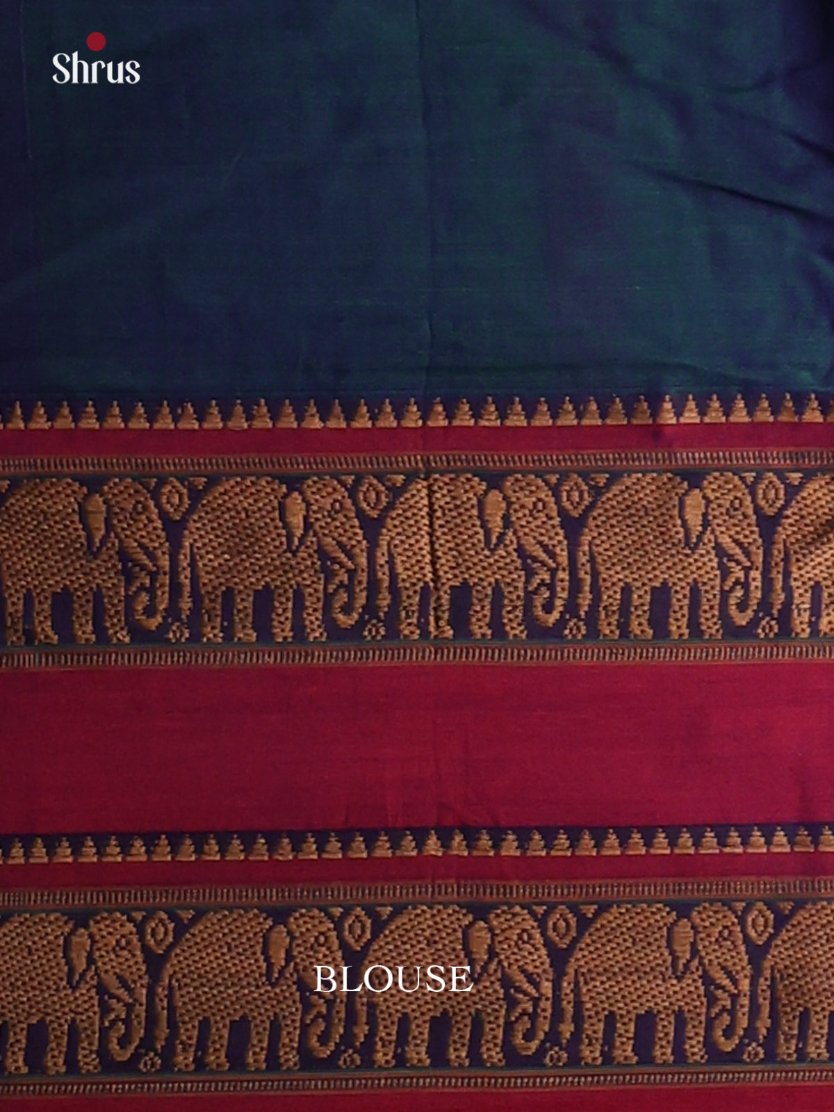 Peacock Blue & Maroon - Narayanpet Cotton Saree - Shop on Shrus.com