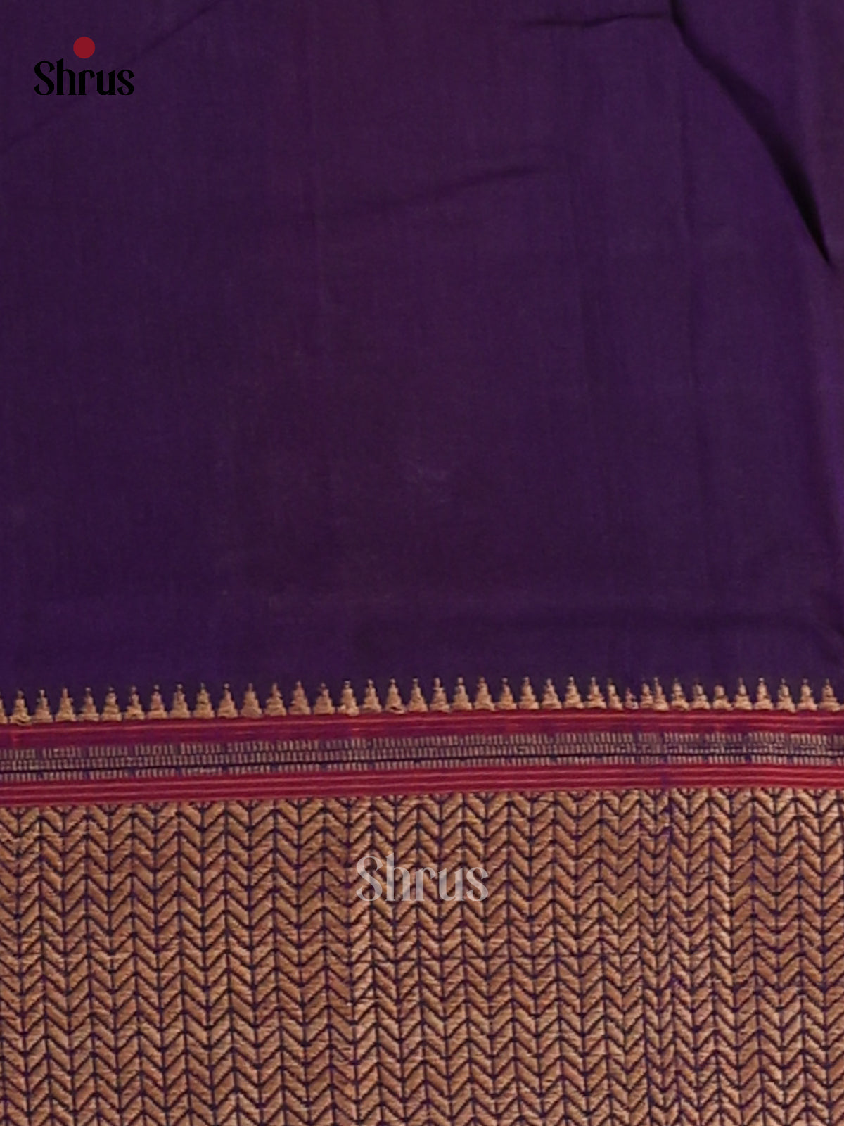 Violet with Maroon - Narayanpet Cotton Saree - Shop on Shrus.com