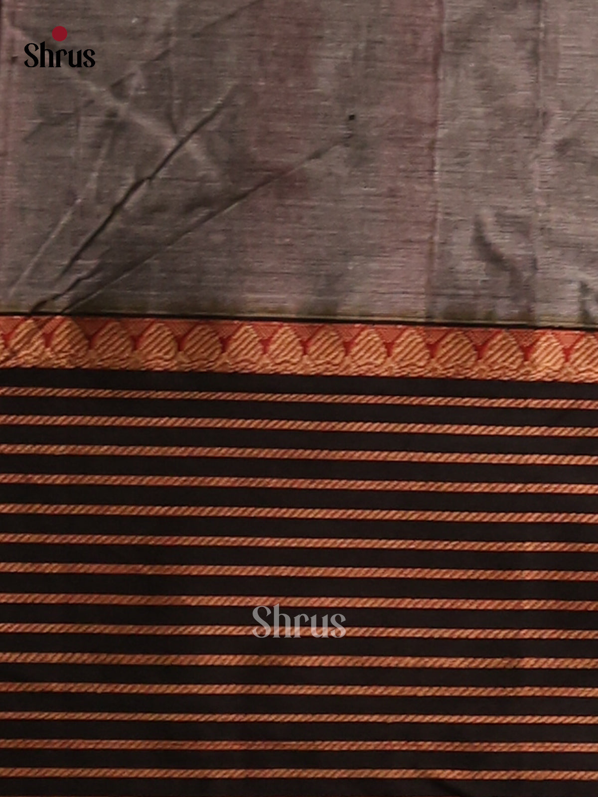 Grey with Black - Narayanpet Cotton Saree - Shop on Shrus.com
