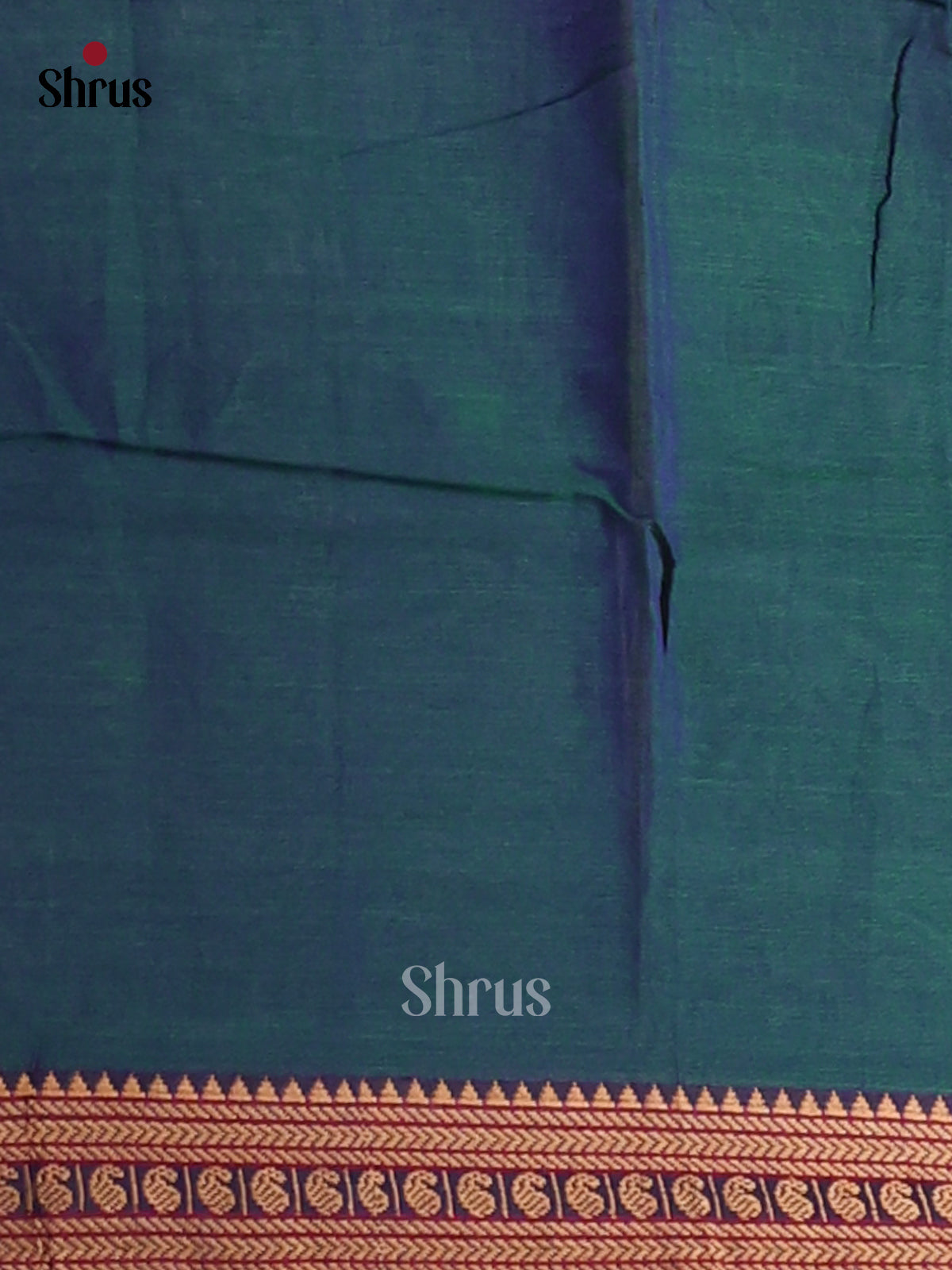 Peacock Green with Maroon - Narayanpet Cotton Saree - Shop on Shrus.com