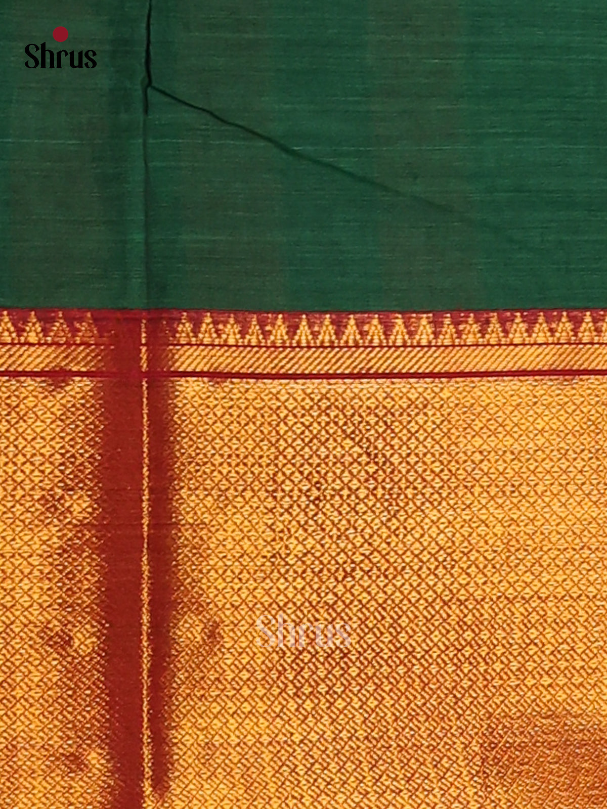 Green with Maroon - Narayanpet Cotton Saree - Shop on Shrus.com