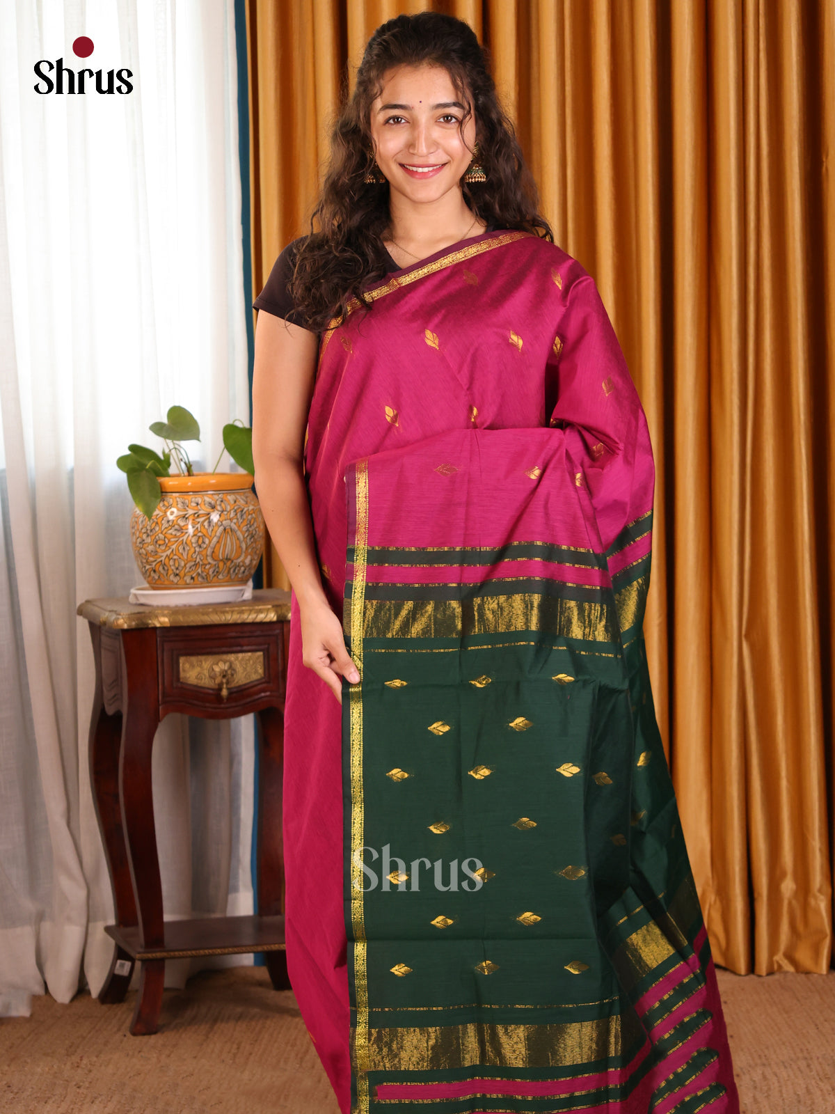 DES22020- Semi Maheshwari Saree - Shop on Shrus.com