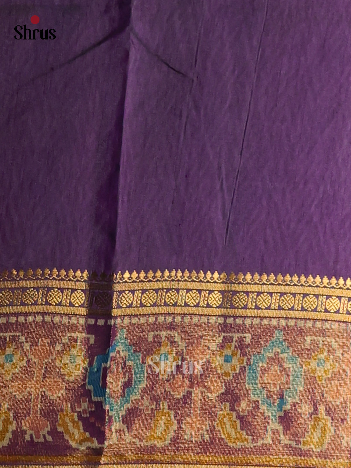 Teal & Purple - Semi Patola Saree - Shop on Shrus.com
