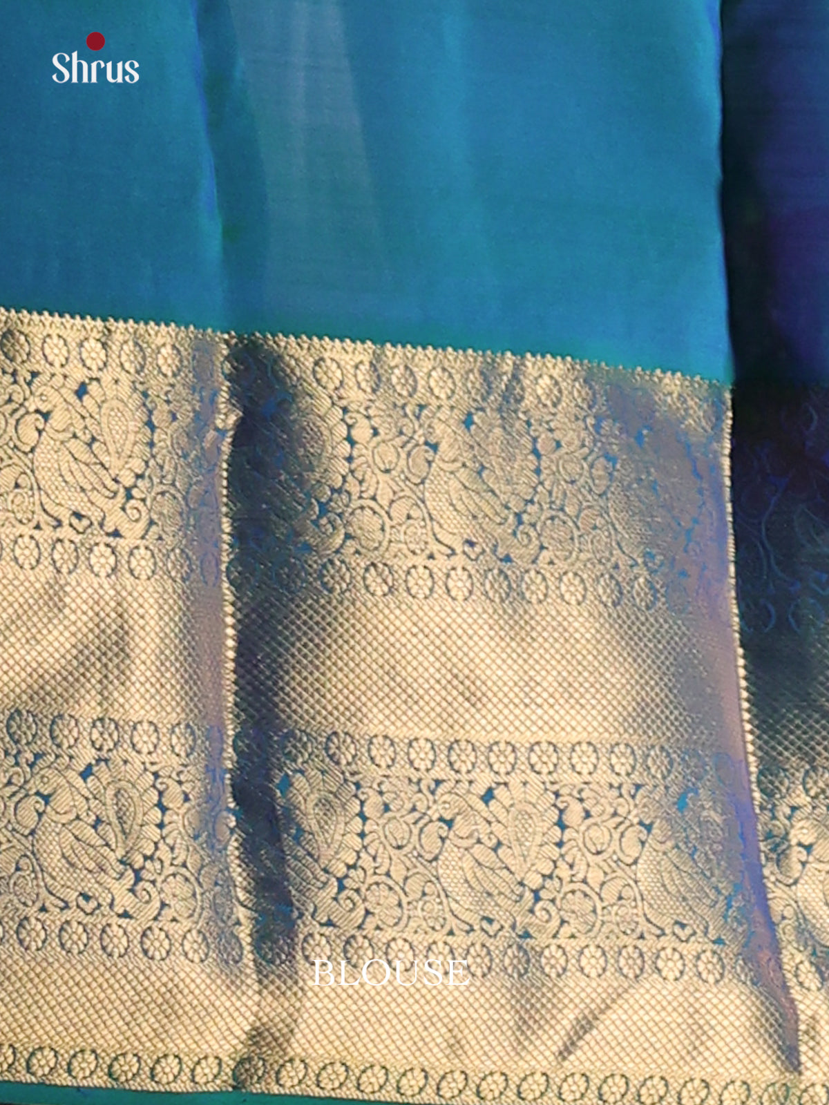 Peacock Blue(Single Tone)- Kanchipuram-halfpure Saree - Shop on Shrus.com